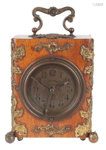 Wecker um 1900, alarm clock,Wecker um 1900, alarm clock,Holzgehäuse, Messingbes