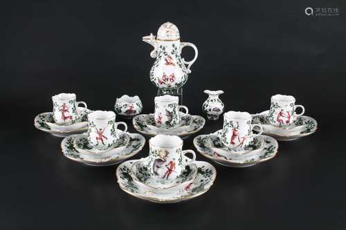 Meissen Kaffeeservice Jägerlatein, coffee set,Meissen Kaffeeservice Jägerlatein, cof