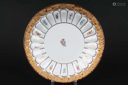 Meissen X-Form Streublümchen große Prunkschale, porcelain bowl,Meissen X-Form Streub