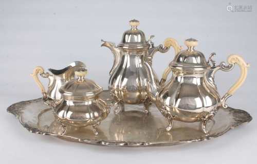 Silber Kaffee- und Teeservice, 18./19. Jahrhundert, silver coffee and teaset 18th/19th century,