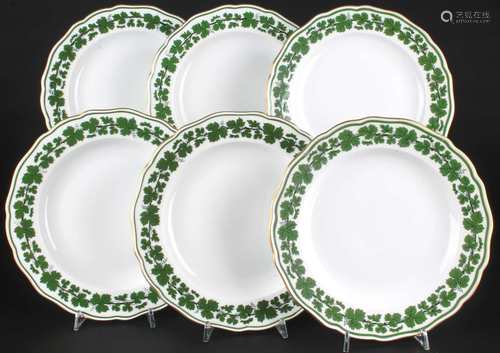 Meissen 6 Speiseteller Weinkranz / Goldrand ,6 dining plates,Meissen 6 Speiseteller We