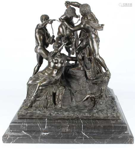 Prof. J. Chiurazzi, (active c.1870) Riesige Bronze Figurengruppe - farnesischer Stier, the farn