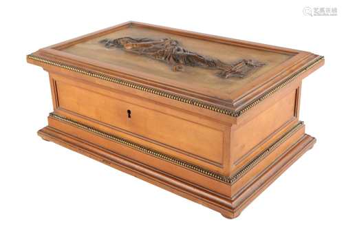 Russische Holztruhe mit Muse Erato, Moskau, russian wooden box with greek muse Erato,R