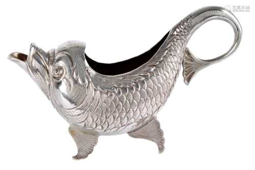 835 Silber Kanne in Fischform, silver fish pot,835 Silber Kanne in Fischform, silver f