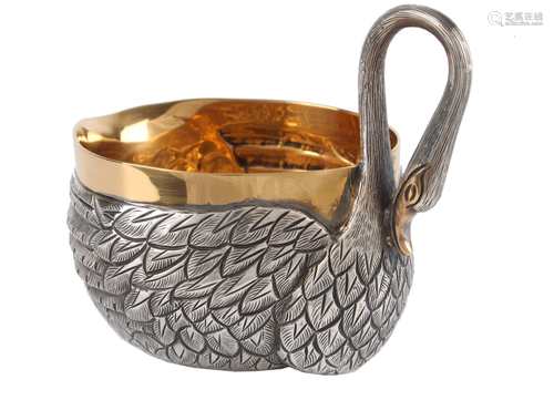 925 Silber Kanne als Schwan, silver swan pot,925 Silber Kanne als Schwan, silver swan