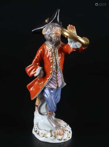 Meissen Waldhornbläser aus der Affenkapelle, bugler monkey chapel, Meissen Waldhornbläser aus der