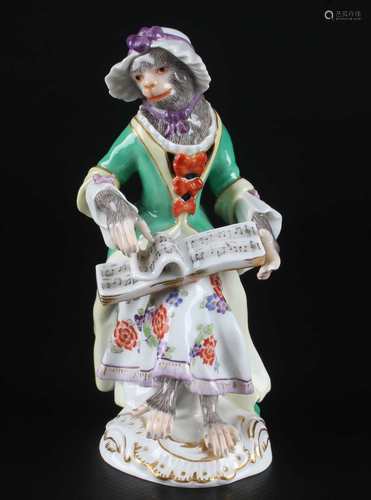 Meissen Sängerin aus der Affenkapelle, singer monkey chapel,Meissen Sängerin aus der