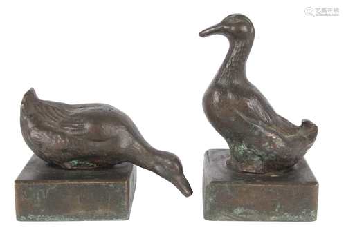 Bronzen - Entenpaar, pair of ducks,Bronzen - Entenpaar, pair of ducks,Bronze, 2