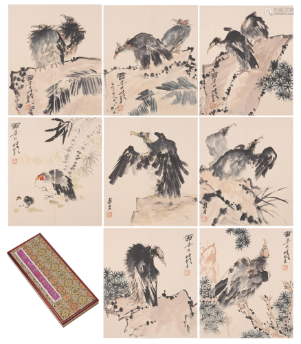 A CHINESE PAINTING ALBUM OF EAGLES