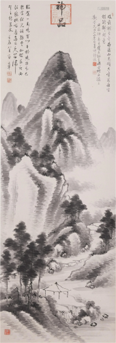 A CHINESE PAINTING HANGING SCROLL OF LANDSCAPE