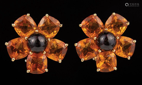 Mish New York Gold, Citrine and Garnet Earrings