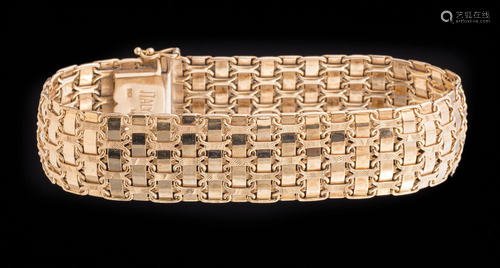 Italian Gold Basketweave Flexible Bracelet