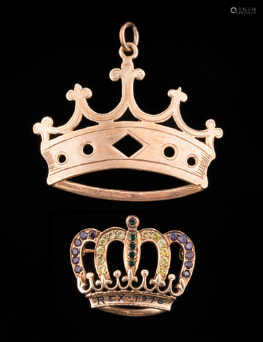 14 kt. Yellow Gold Crown Pendant