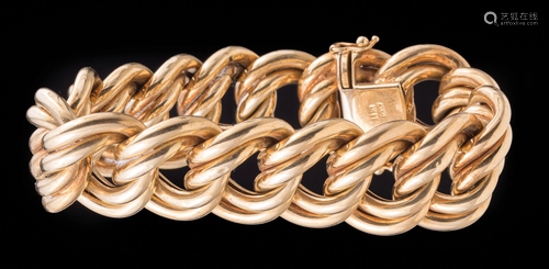 14 kt. Yellow Gold Double Curb Link Bracelet