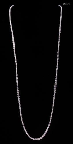 14 kt. White Gold and Diamond Necklace