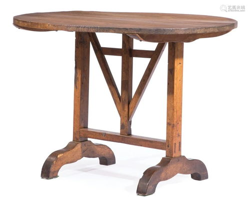 Provincial Fruitwood Tilt-Top Wine Tasting Table