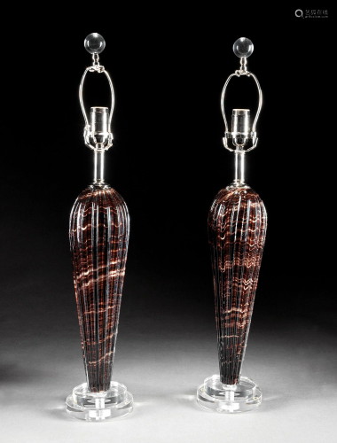 Pair of Contemporary Murano Glass Lamps