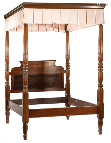 Federal-Style Carved Mahogany Tester Bed