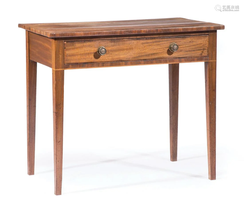 George III Inlaid Mahogany Side Table