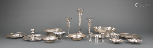 American Sterling Silver Reticulated Footed Bowls