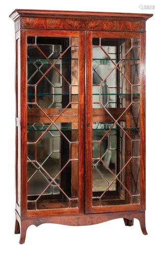 American Federal Mahogany Glazed Bookcase