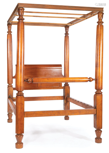 American Carved Cherrywood Full Tester Bedstead