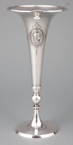 American Medallion Coin Silver Trumpet Vase