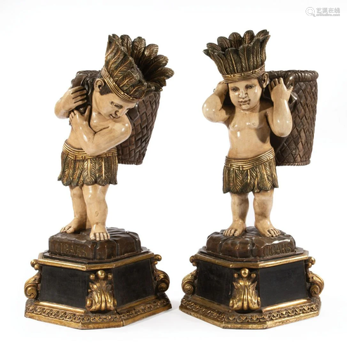 American Carved, Polychromed Cigar Store Figures