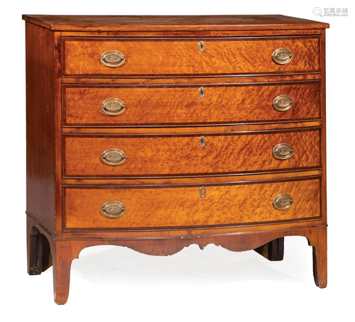 American Figured Mahogany Bowfront Chest