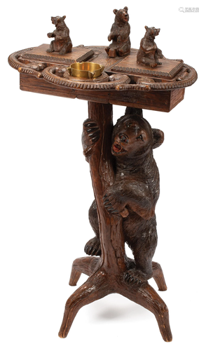 Black Forest Elaborately Carved Smoking Stand