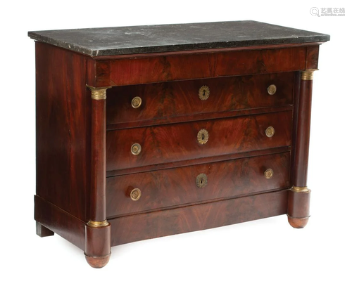 French Empire Bronze-Mounted Mahogany Commode