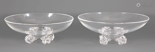 Pair of Large Steuben Glass 