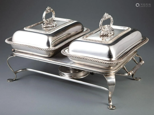 English Silverplate Covered Entrée Dishes