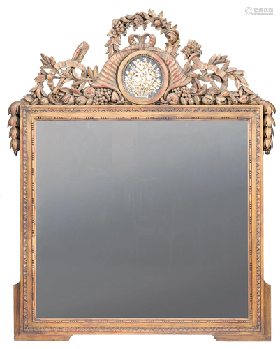 Federal-Style Eglomise Panel Overmantel Mirror