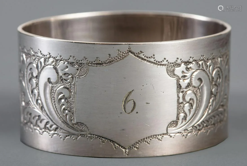 Six Antique English Silverplate Napkin Rings