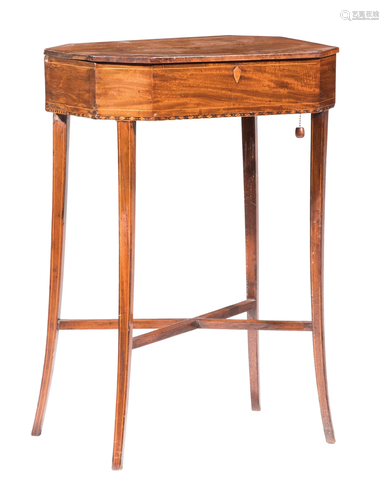 Regency Inlaid Mahogany Sewing Stand