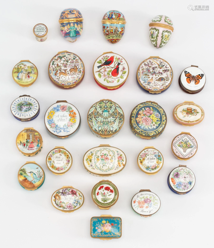 Twenty-Five Brass-Mounted Enamel Boxes