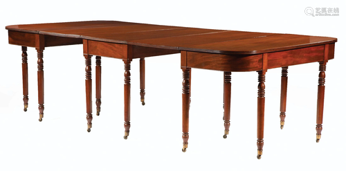 Federal Mahogany Three-Part Dining Table