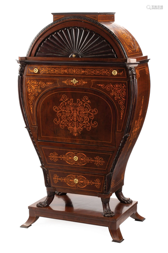 Dutch Marquetry Secretaire a Abattant