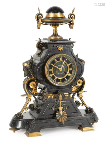 French Bronze-Mounted Marble Mantel Clock