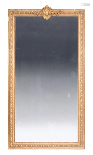 Continental Carved Giltwood Overmantel Mirror