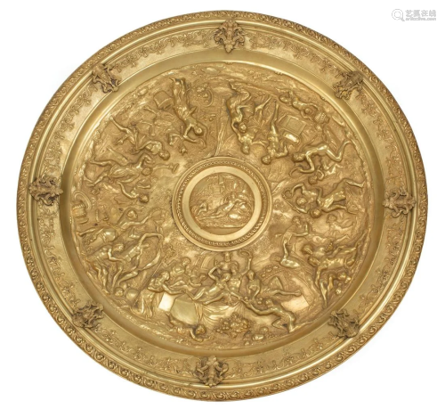 Grand Tour-Style Gilt Bronze Charger