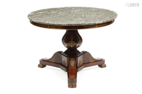 Bronze-Mounted Mahogany Center Table