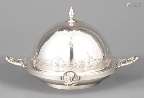 Gorham Medallion Coin Silver Covered Butter Dish
