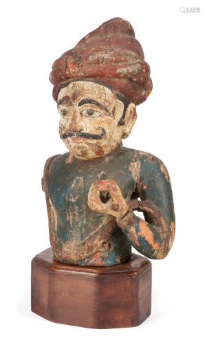 Continental Polychrome Carved Wood Figure