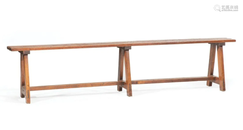 English Oak Trestle Bench