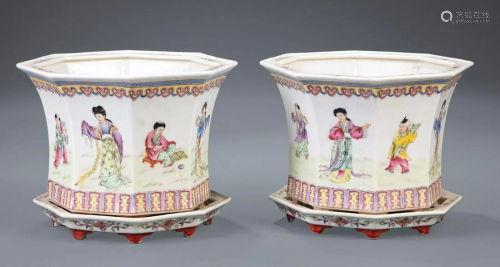 Chinese Famille Rose Porcelain Jardinieres
