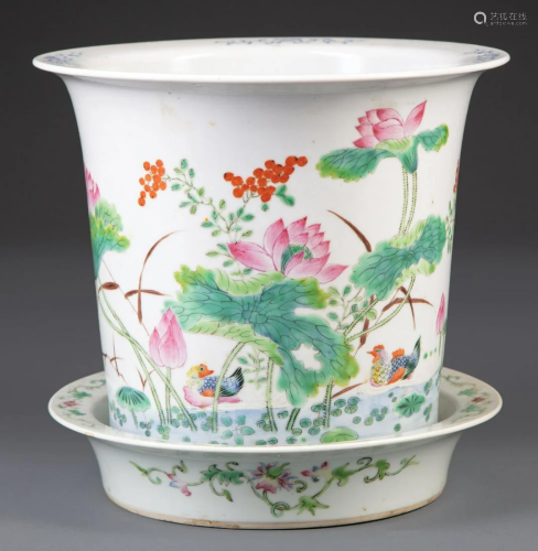 Chinese Famille Rose Porcelain Jardiniere