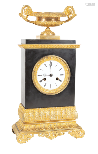 Gilt-Bronze Mounted Marble Mantel Clock