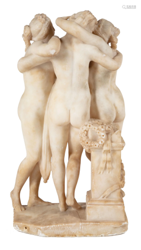 Italian Carved Alabaster Group 